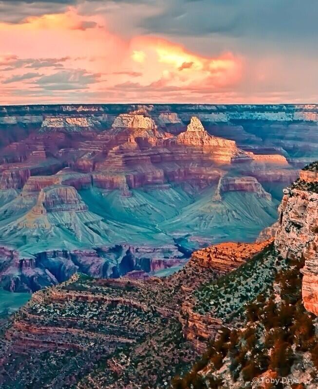sunset over grand canyon