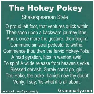 Shakespeare hokey pokey